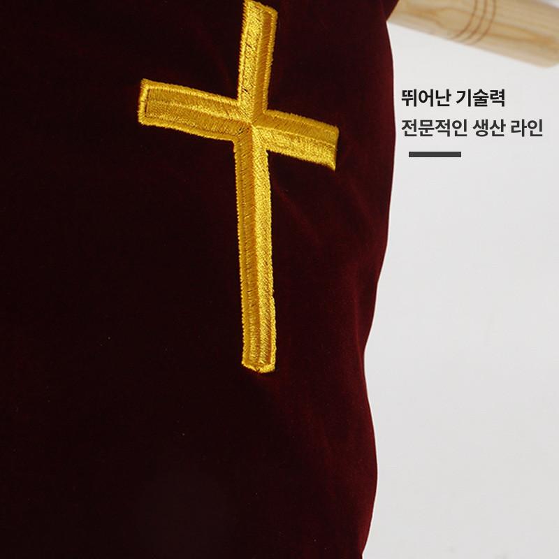 헌금바구니 주머니 교회헌금함 봉헌함 성당 바구니 십자가 나무 십일조 주일 - 상세 이미지 3
