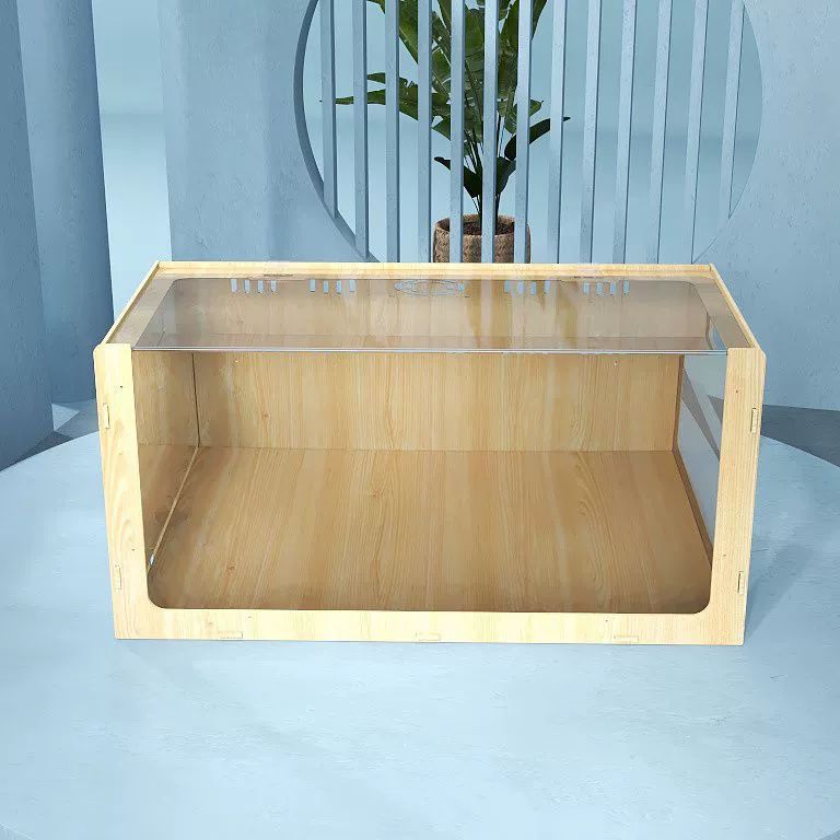 햄스터 대형 케이지 기니피그 고슴도치 은신처 아크릴 내추럴우드패턴 60x40x40cm - 상세 이미지 5