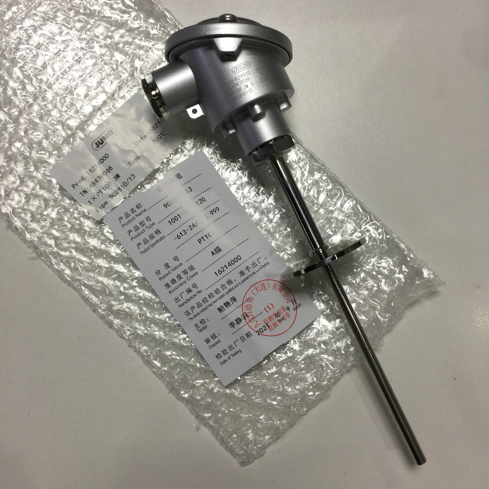 JUMO 온도 센서 0-200도 4-20MA 파이프 직경 6MM 길이 120MM 연장 70mm
