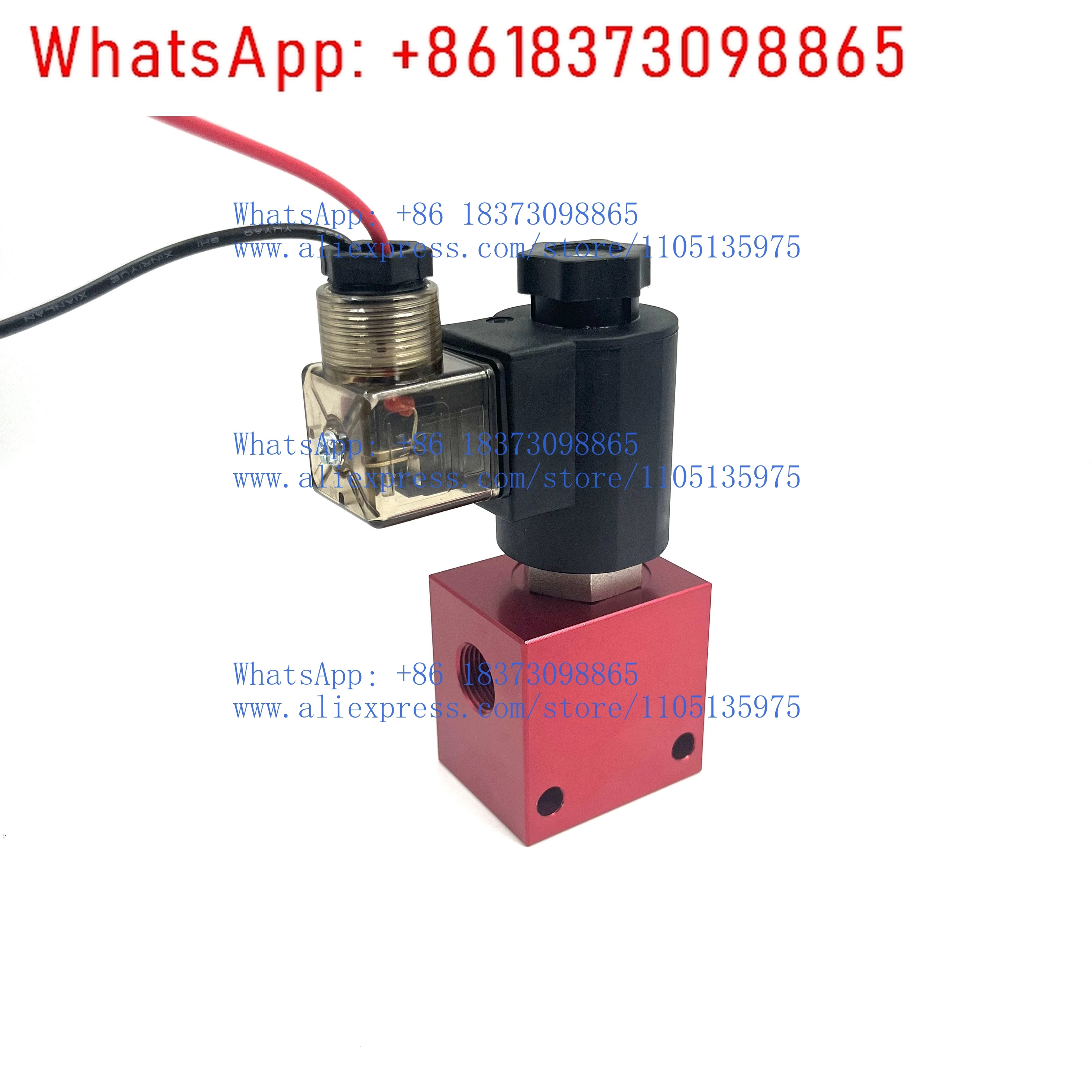 DC 12V 24V 코일 G1/2 G3/8 포트 유압 블록 V3068 카트리지 밸브 솔레노이드 2위치 2방향