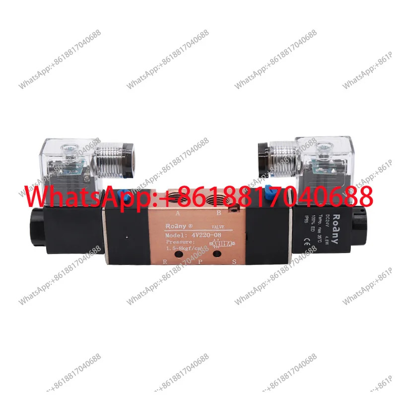 더블 헤드 2위치 5방향 솔레노이드 밸브 코일 4V220-08 4V320-104V420-15DC24V AC220