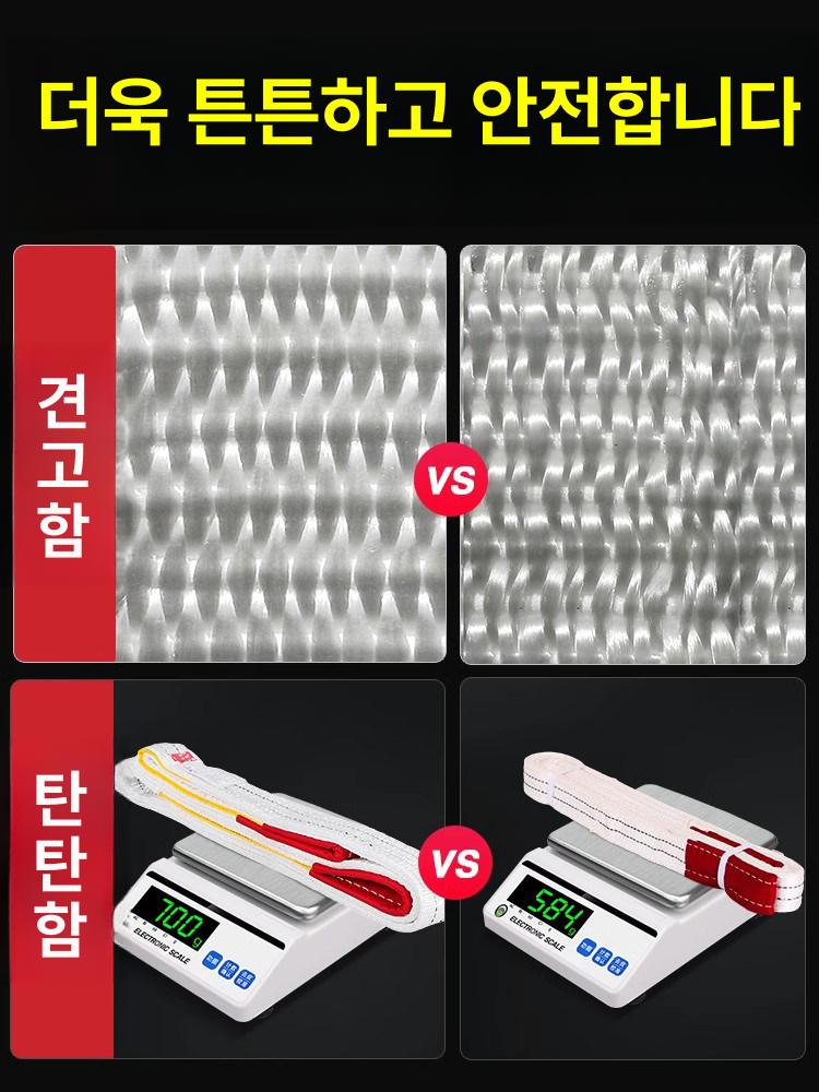 호이스트 슬링 벨트 크레인 로프 기중기 끈 밸트 지게차 하역 톤미터 견인 - 상세 이미지 4