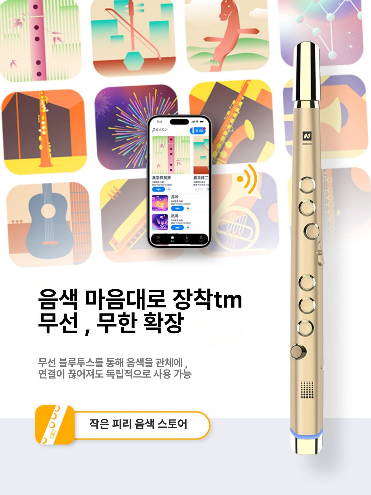 악기 에어로폰 클라리미니 목관 패키지 골드 액세서리 블랙골드 대형 스피커 - 상세 이미지 2