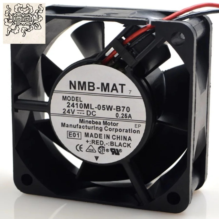 JFG For NMB 2410ML-05W-B70/B79 6025 6CM 24V 0.25A 이볼 베어링 쿨링 팬