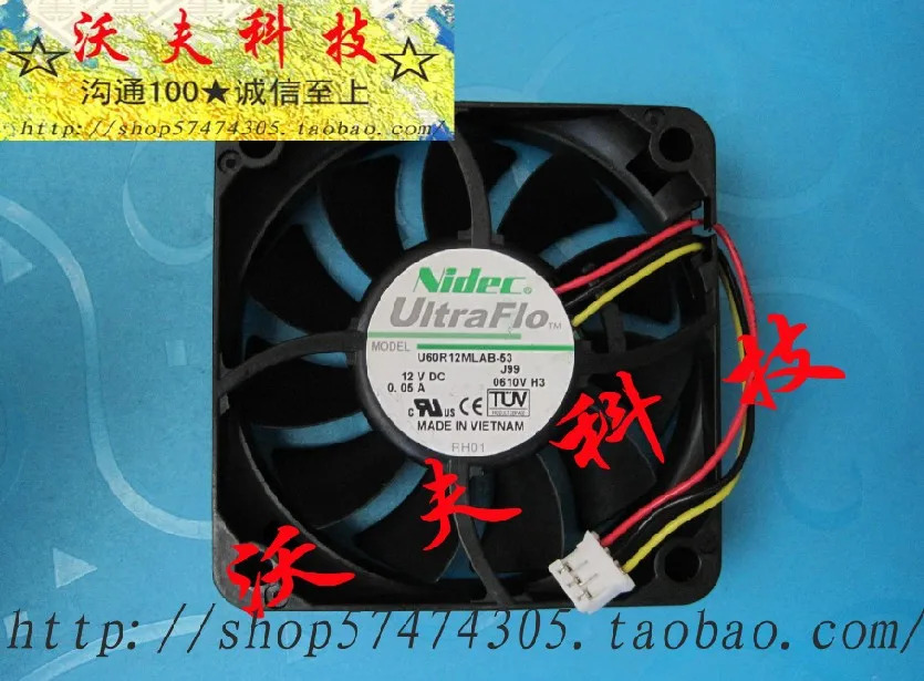 Nidec u60r12mlab-53 6cm 6015 12v 0.05a 자동 팬