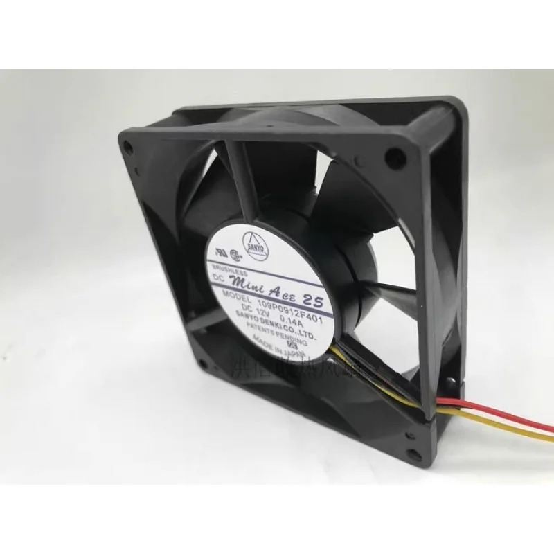 C 산요 팬109P0912F401 DC12V 0.14A 9025 9CM 3WIRE 냉각팬