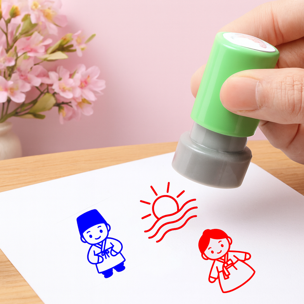 더봄리빙 만년 새해 스탬프 도장 학원 참잘했어요 결재 선생님 교사 학원 네임 - 상세 이미지 5