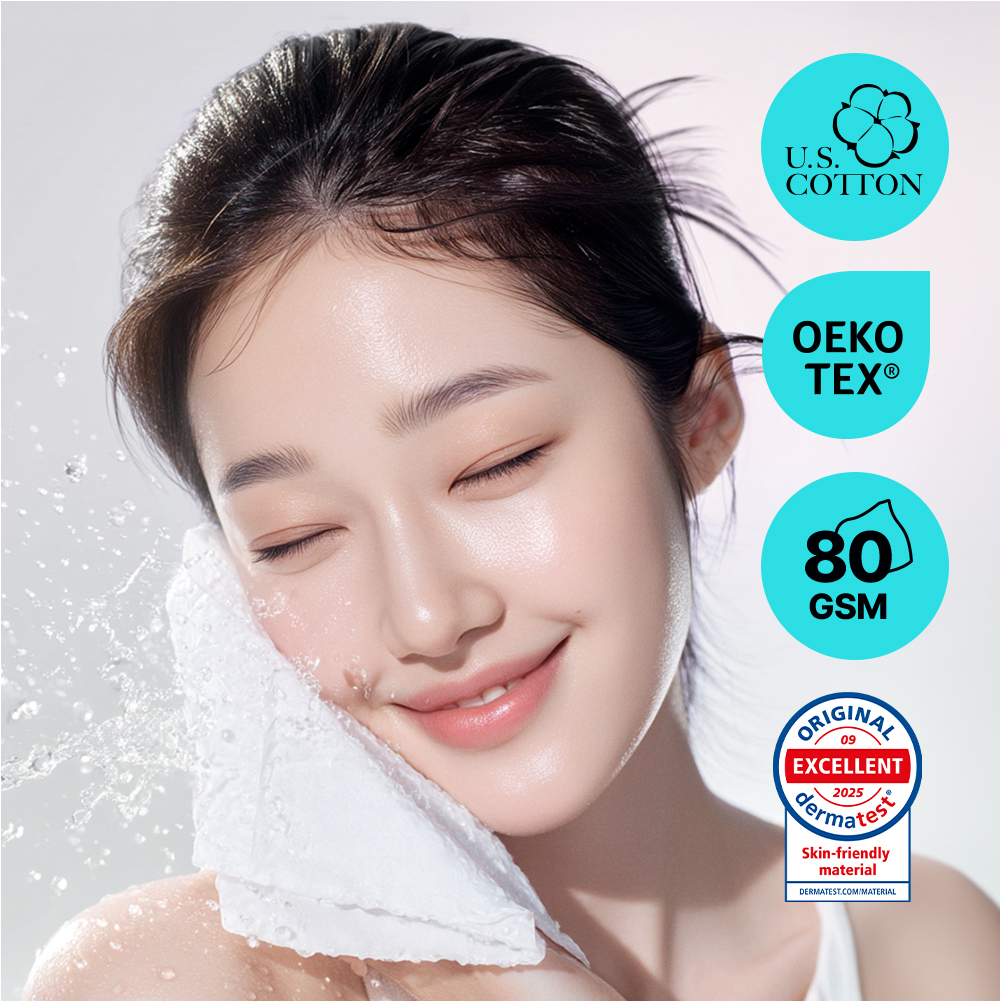 고릴라랩 도톰한 일회용 페이스 타올 프리미엄 순면 100% 미용 수건 3g, 화이트, 60장 - 상세 이미지 2
