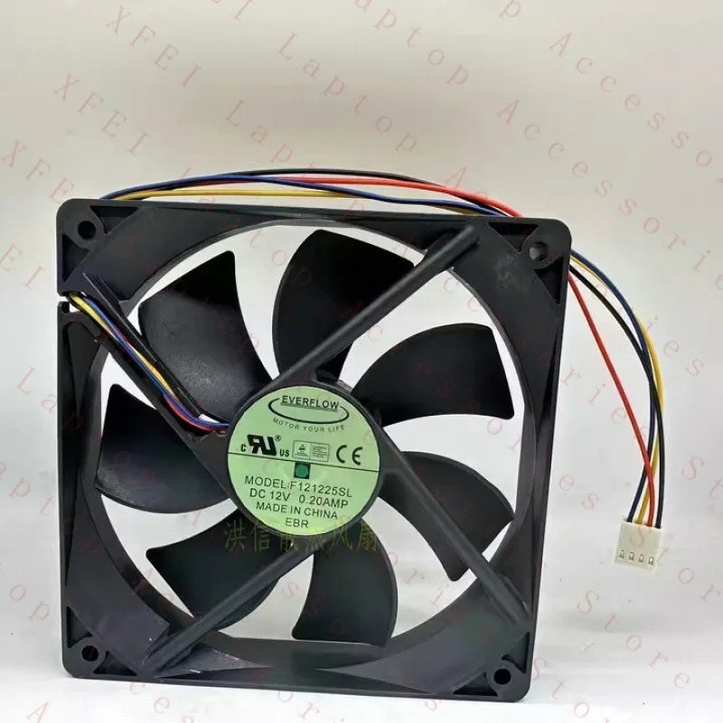 C EVERFLOW 팬F121225SL DC12V 0.20A 120x25MM 4선 냉각팬