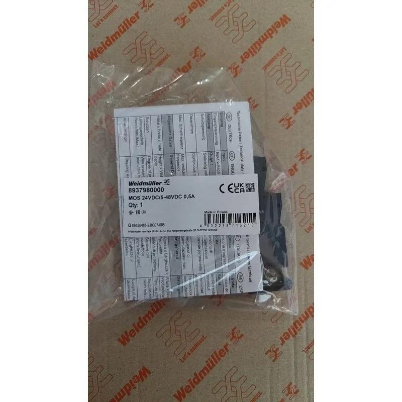 오리지널 Weidmller 솔리드 스테이트 릴레이 8937980000 MOS 24VDC/5-48VDC 0.5A 1PCS