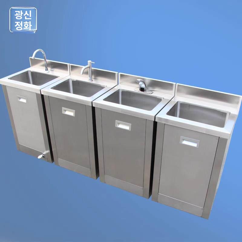 손세정대 1인용 페달 작업장 클린룸 병원 스테인레스 싱글 표준 수도꼭지 500x420x880 - 상세 이미지 4