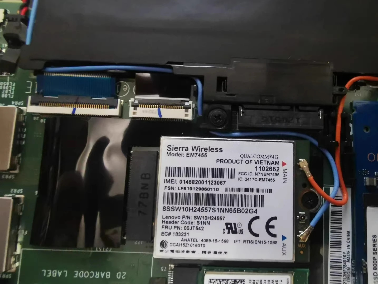 ThinkPad X260 T460s P50 X1C내장 4G 모듈 EM7455 00JT542