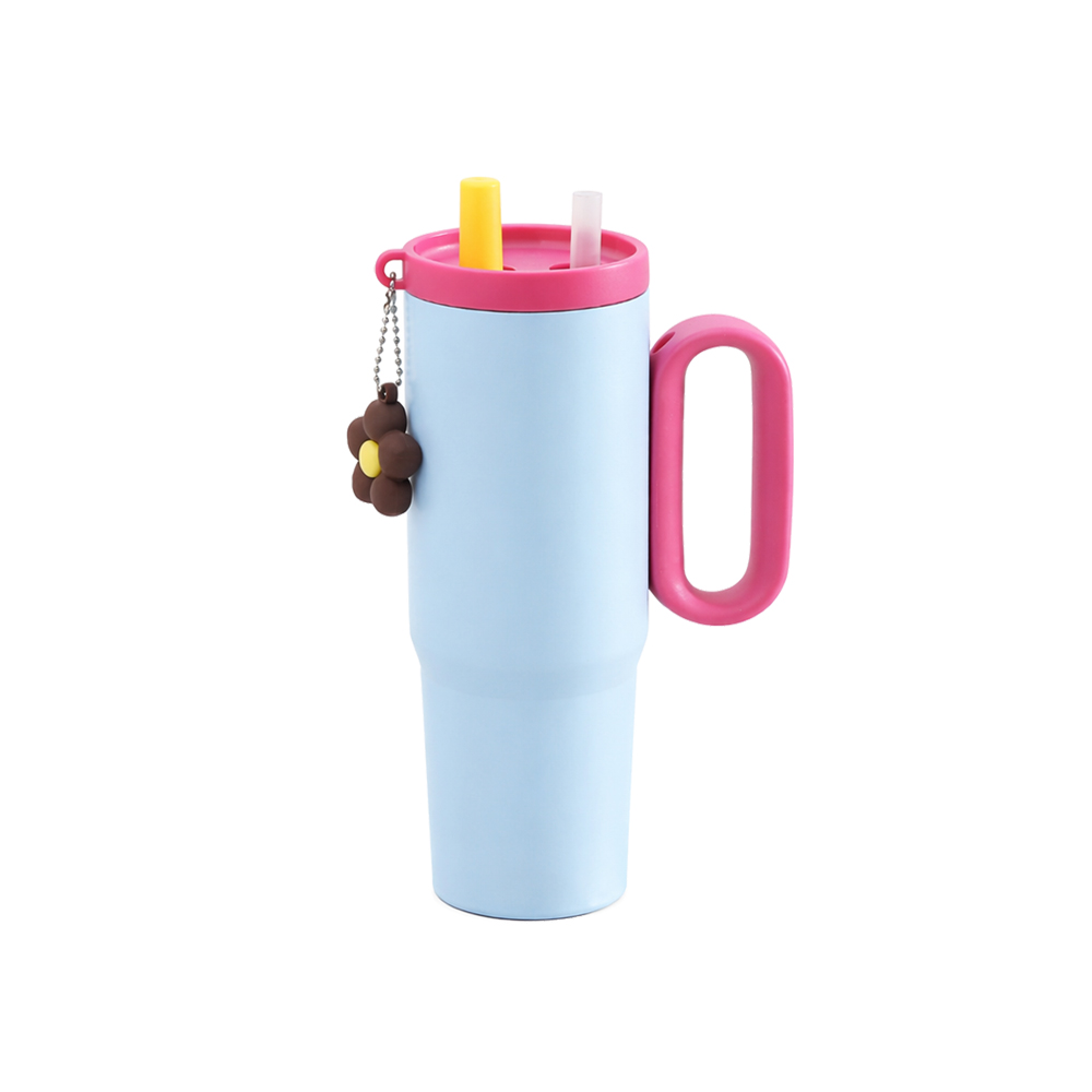 키링 투톤컬러 대용량 빨대텀블러 650ml 손잡이물병 - 상세 이미지 3