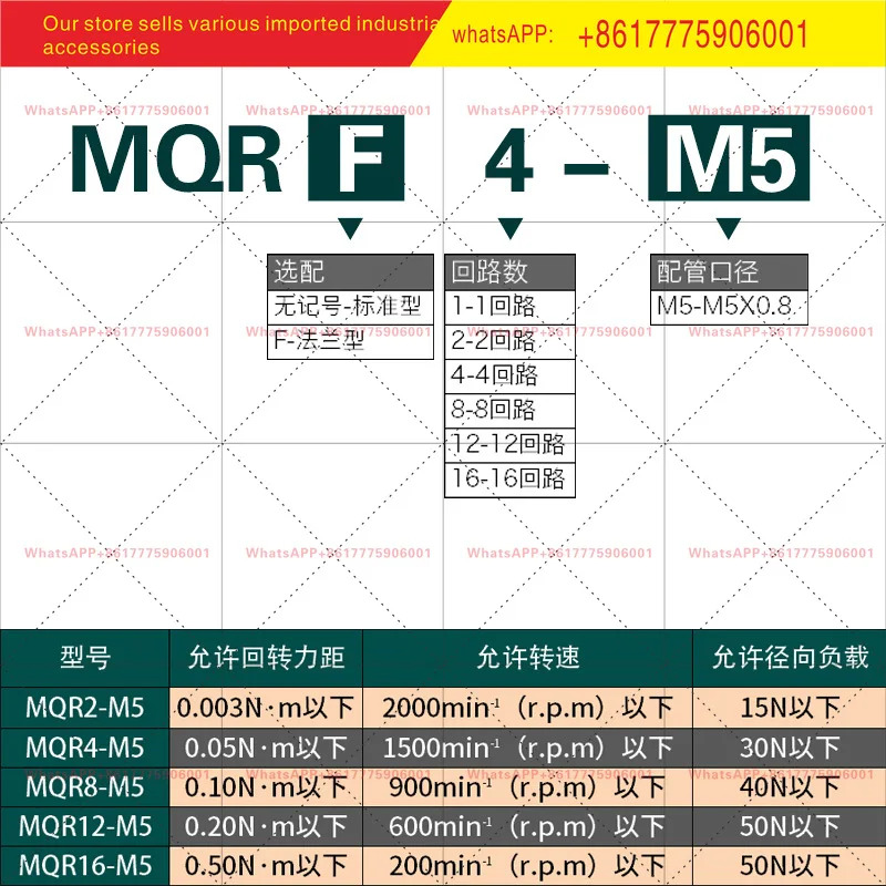 SMC 타입 고속 공압 360도 회전 슬립 링 다회전 조인트 MQR2/4/8/12/16-5 패스-10 웨이