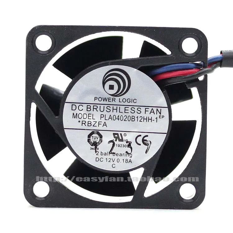 파워 로직 PLA04020B12HH-1JFG 4CM 12V 0.18A 이볼 베어링 냉각팬