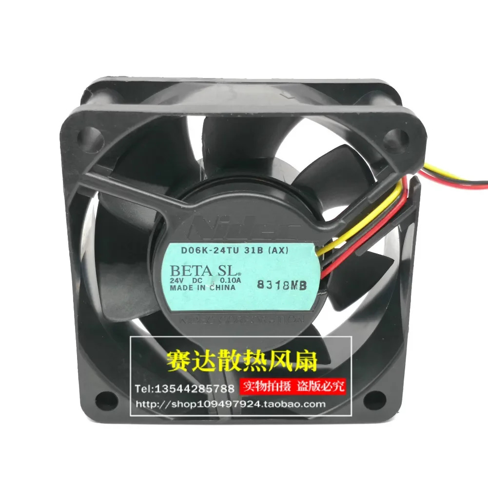 JFG 니덱 6025 24V 0.10A D06K-24TU 31B AX 냉각팬 60x60x25mm