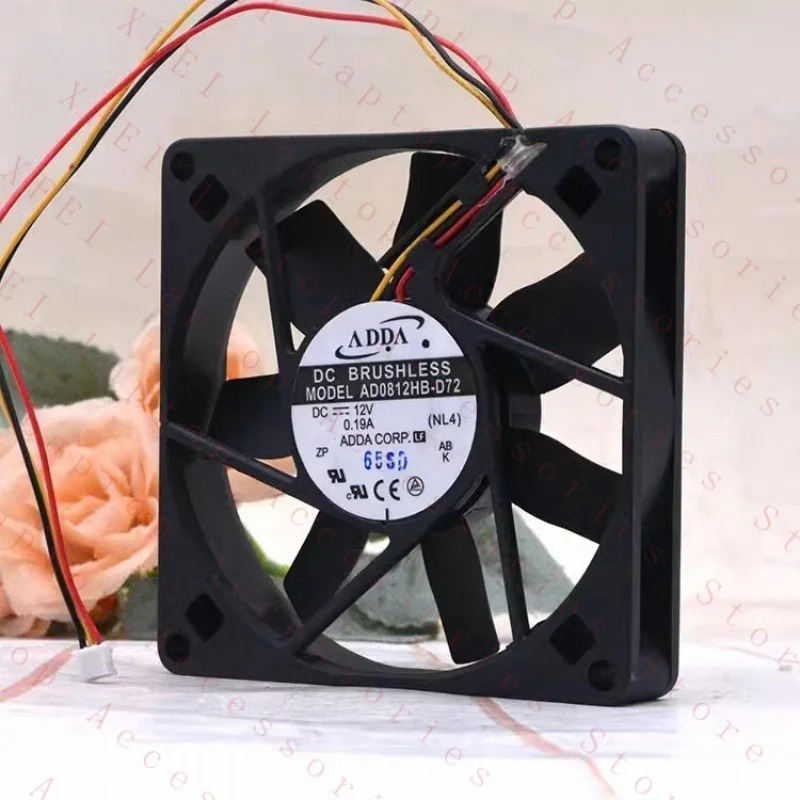 C AD0812HB-D72 DC12V 0.19A 8cm 8015 3핀 냉각팬