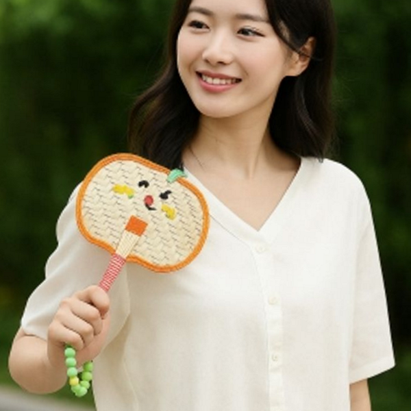 핸드메이드 야생초 손부채 앙증맞은 손부채 휴대용 여름 - 상품 이미지