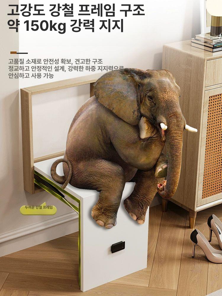 벽걸이 접이식 의자 엘리베이터 베란다 벽면 신발장 원룸 벽고정 공간 붙박이 현관 - 상세 이미지 3