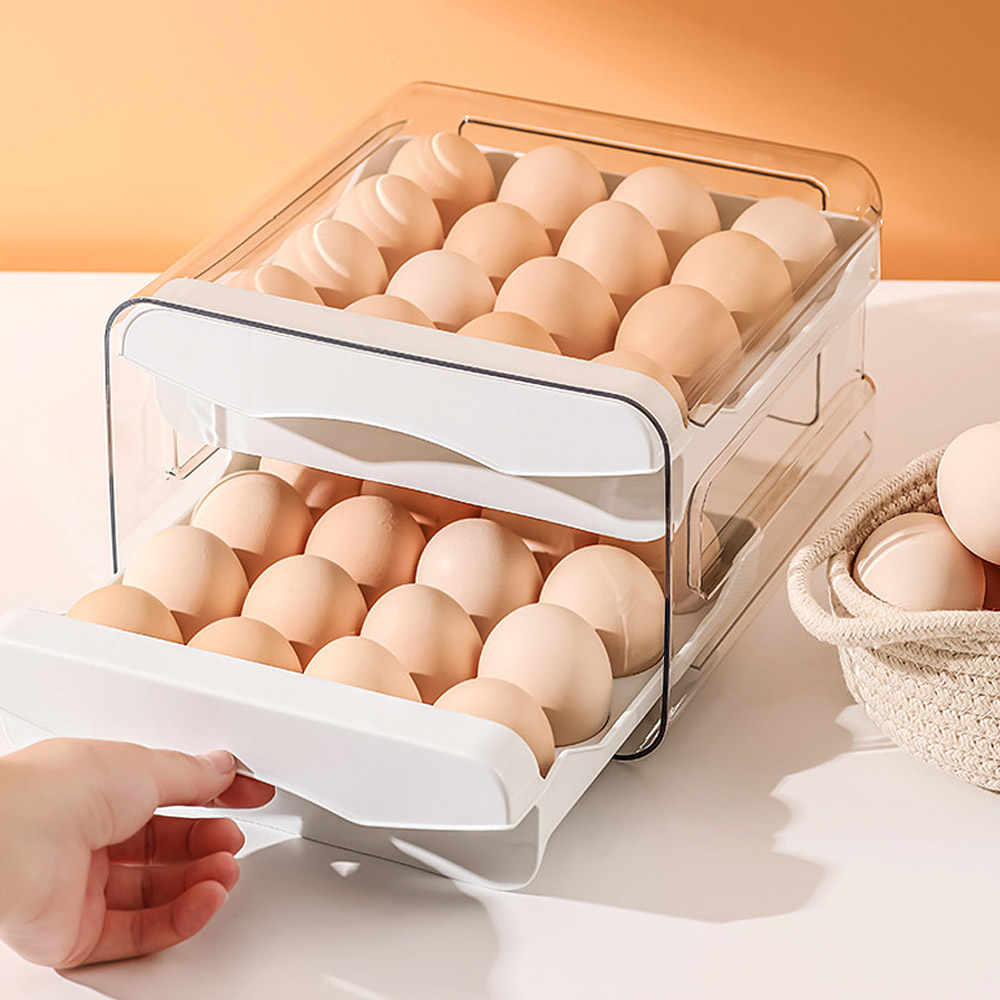 계란케이스 깔끔투명 32구 서랍 계란통 달걀케이스 - 상품 이미지