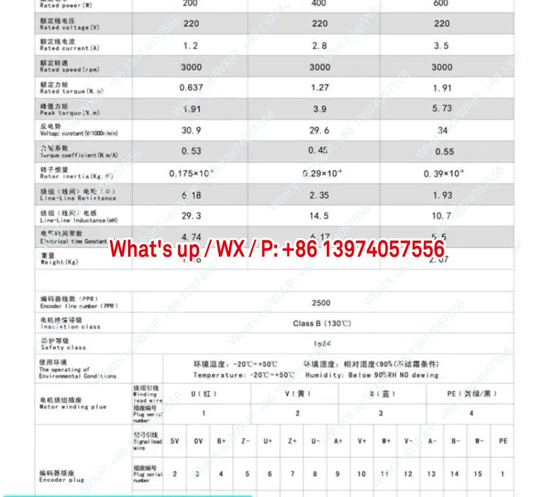 서보모터 세트 AC 220V60/80 베이스 400W600W750W1KW 서보 드라이버 포함