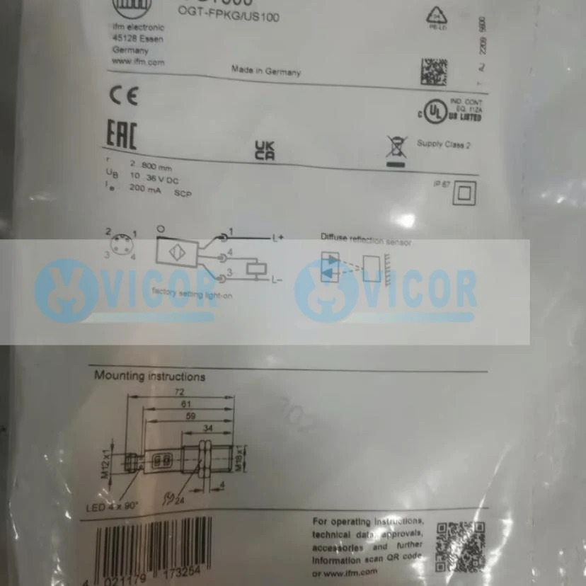 IFM 센서 대체품 O500 O501 301 300 200 OGH500 OGP500 OGE500 OGS500 OGP300 OGH300 O100 OG5119 스위치