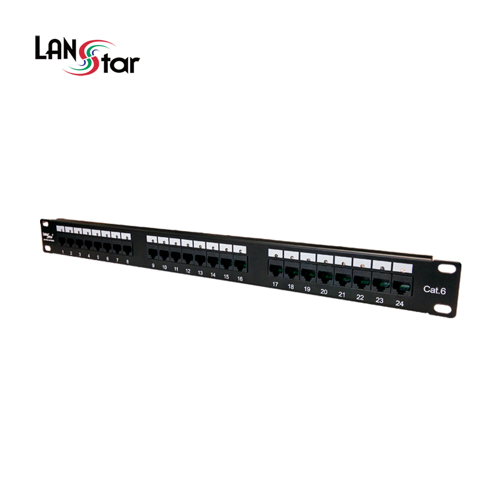 랜스타 패치판넬 CAT.6 UL규격 중국산 24PORT LS-6PLB-24P19LED - 상품 이미지