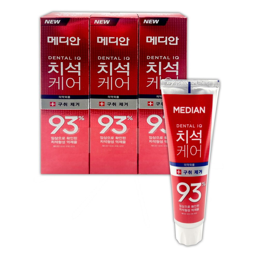 O 치약 120g 3P 치석 구취 메디안 시원한치약 치아치약 오리지날치약 치석제거 치약 - 상품 이미지