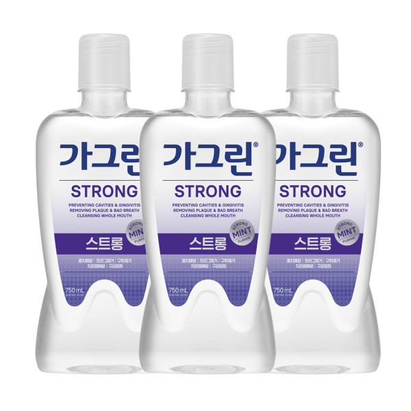 가그린 스트롱 구강청결제 750ml x 3개+100ml - 상품 이미지