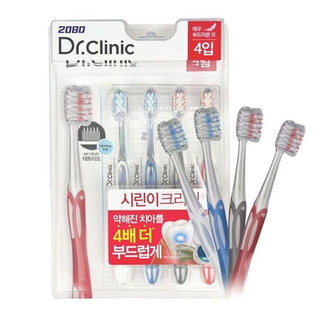 닥터크리닉 칫솔 양치 브러쉬 부드러운모 칫솔 4p - 상품 이미지