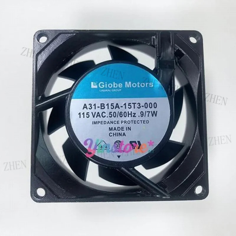 Y 글로브 모터스신 A31-B15A-15T3-000 냉각팬 8038 115VAC 9/7W 8CM