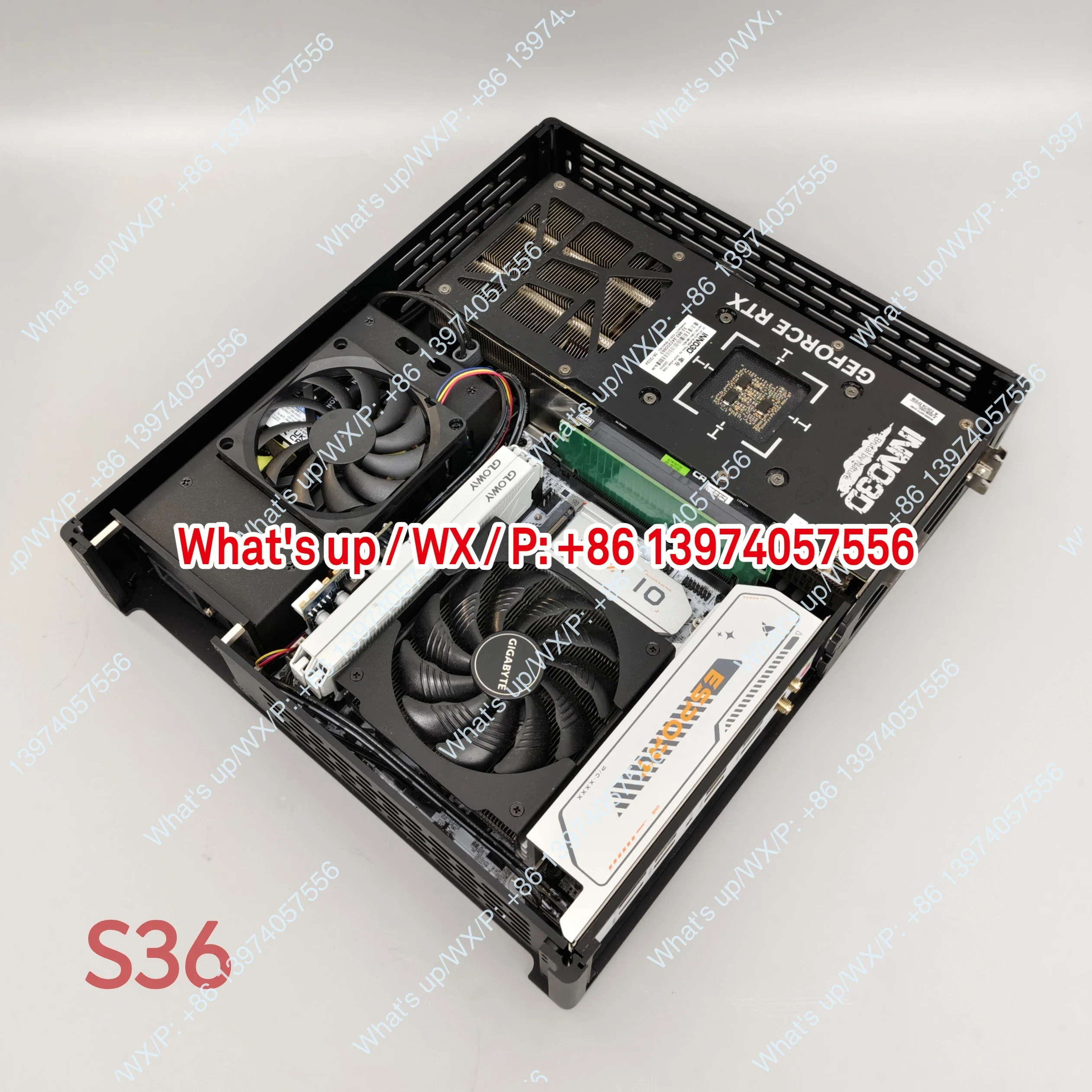 신형 S354리터 휴대미니 ITX 타일형 소형 호스트 듀얼 팬 그래픽 카드 지포스 지원