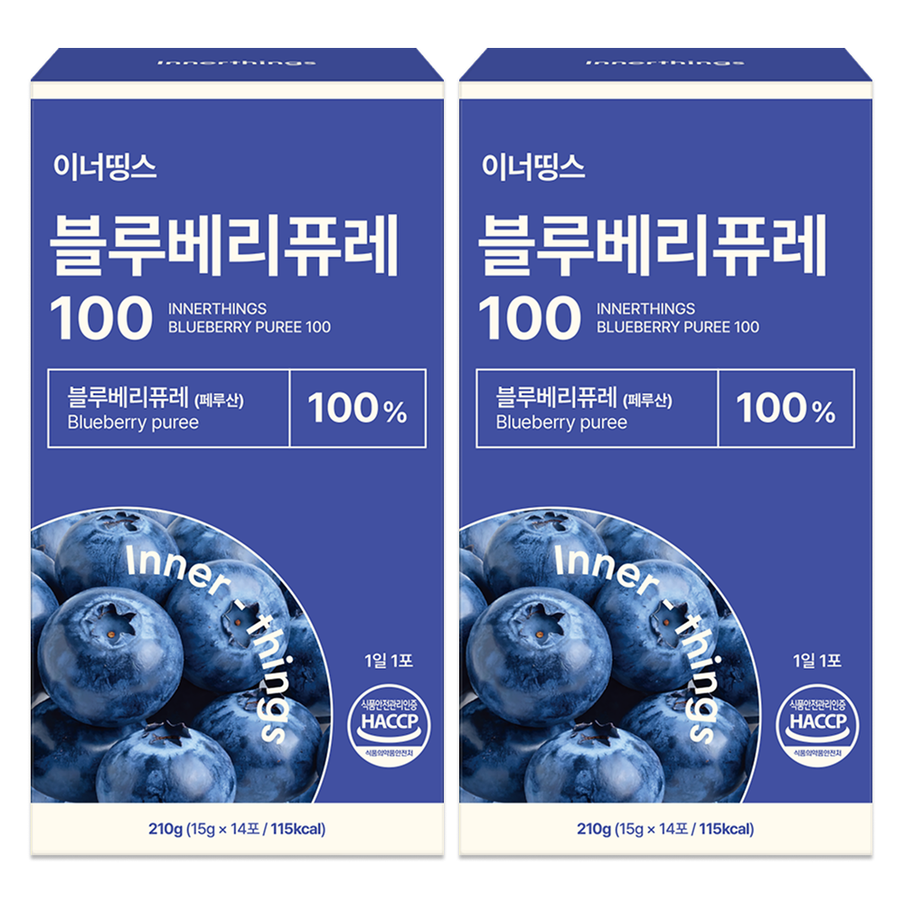 이너띵스 NFC 블루베리 퓨레 100% 즙 스틱 14포, 2개 - 상품 이미지
