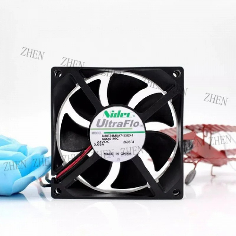 Y U80T24MUA7-53J241 8025 DC24V 0.09A 2핀 인버터 냉각팬