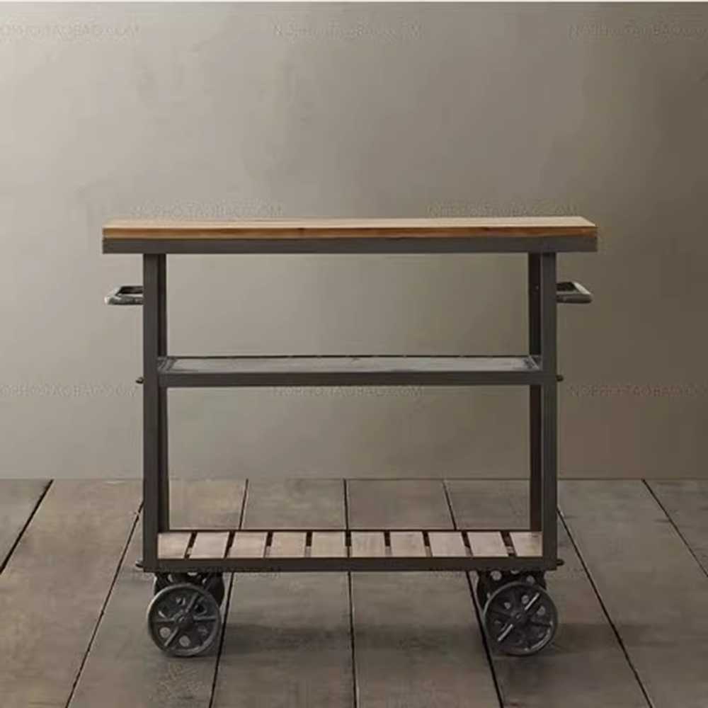 원목 와인 카트 호텔 레스토랑 커피 라운지 서빙 트롤리 60x35x75 - 상세 이미지 5