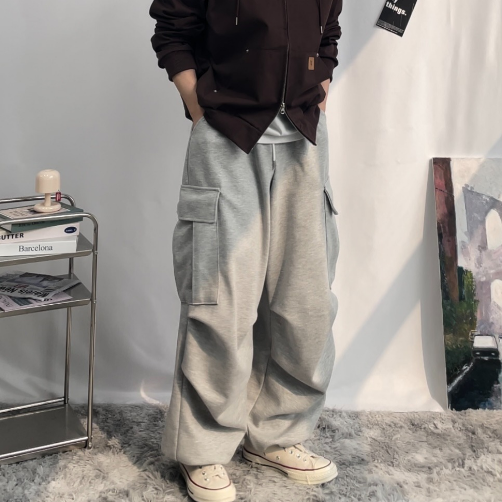 퍼티그팬츠 파라슈트팬츠 와이드 벌룬 조거 사계절 남자 카고바지 - 상품 이미지