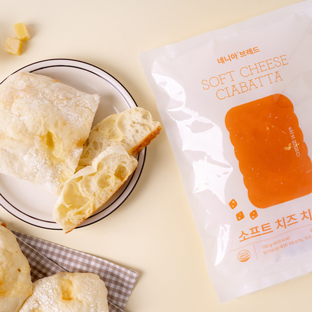 네니아 소프트 치즈 치아바타 130g 우리밀 부드러운 수제빵 식사대용 - 상세 이미지 4