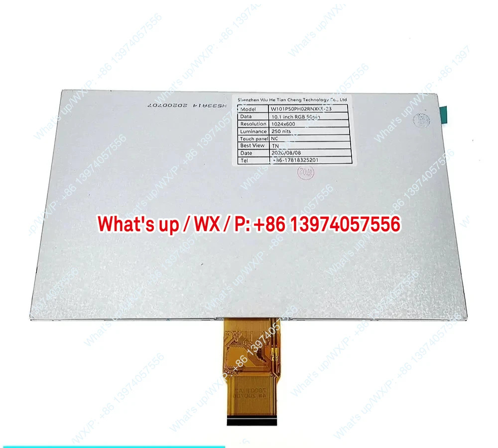 밝기 조절 10.1인치 IPS LCD 디스플레이 화면 1024x600 W101P50H02RIJH-35