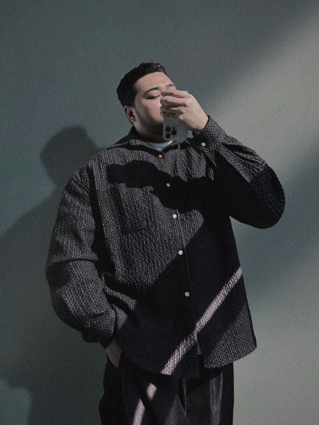 데님 오버핏 셔츠 2COLOR 빅사이즈 남방 머슬핏 하객룩 에이오알닷 - 상품 이미지