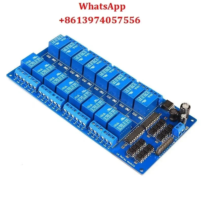 16채널 릴레이 모듈 광커플러 절연 저레벨 트리거 PLC 제어 보드 5v12v24v