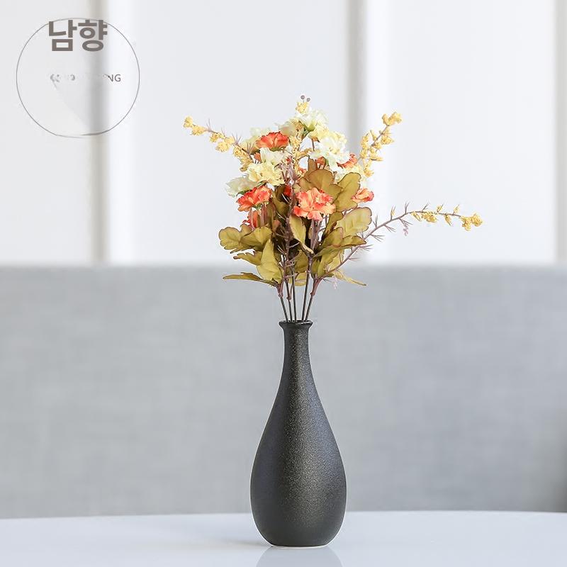 꽃병 블랙화병 인테리어 말린꽃 도자기 플로럴 프리 - 상세 이미지 4