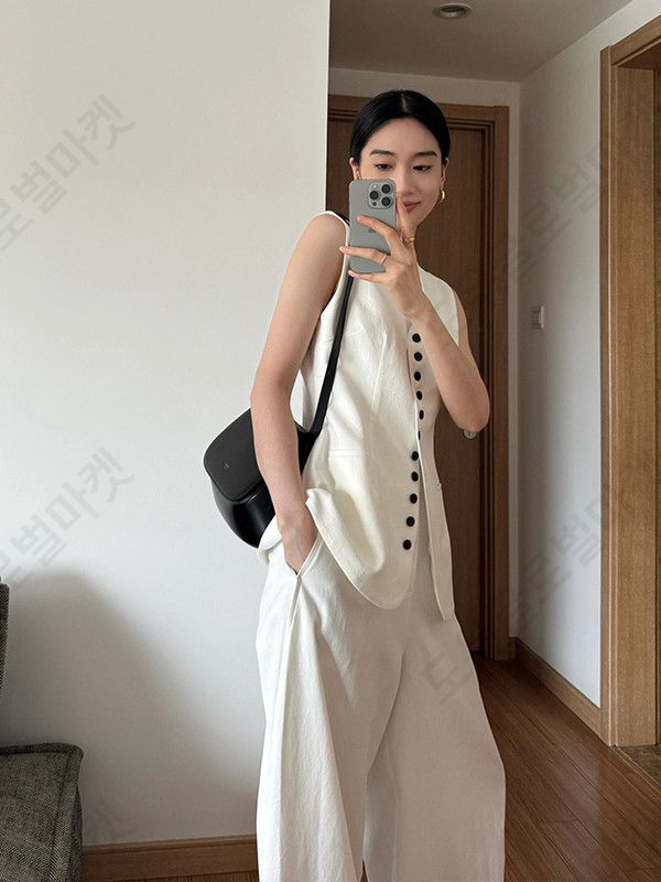 여름 여성정장 하객룩 빅사이즈 세미정장룩 반팔 사무실 - 상세 이미지 4