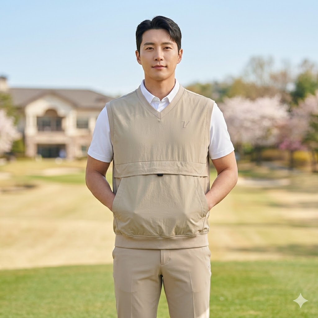 볼빅 남자 봄 골프웨어 방풍 아노락 골프 조끼 베스트 - 상품 이미지