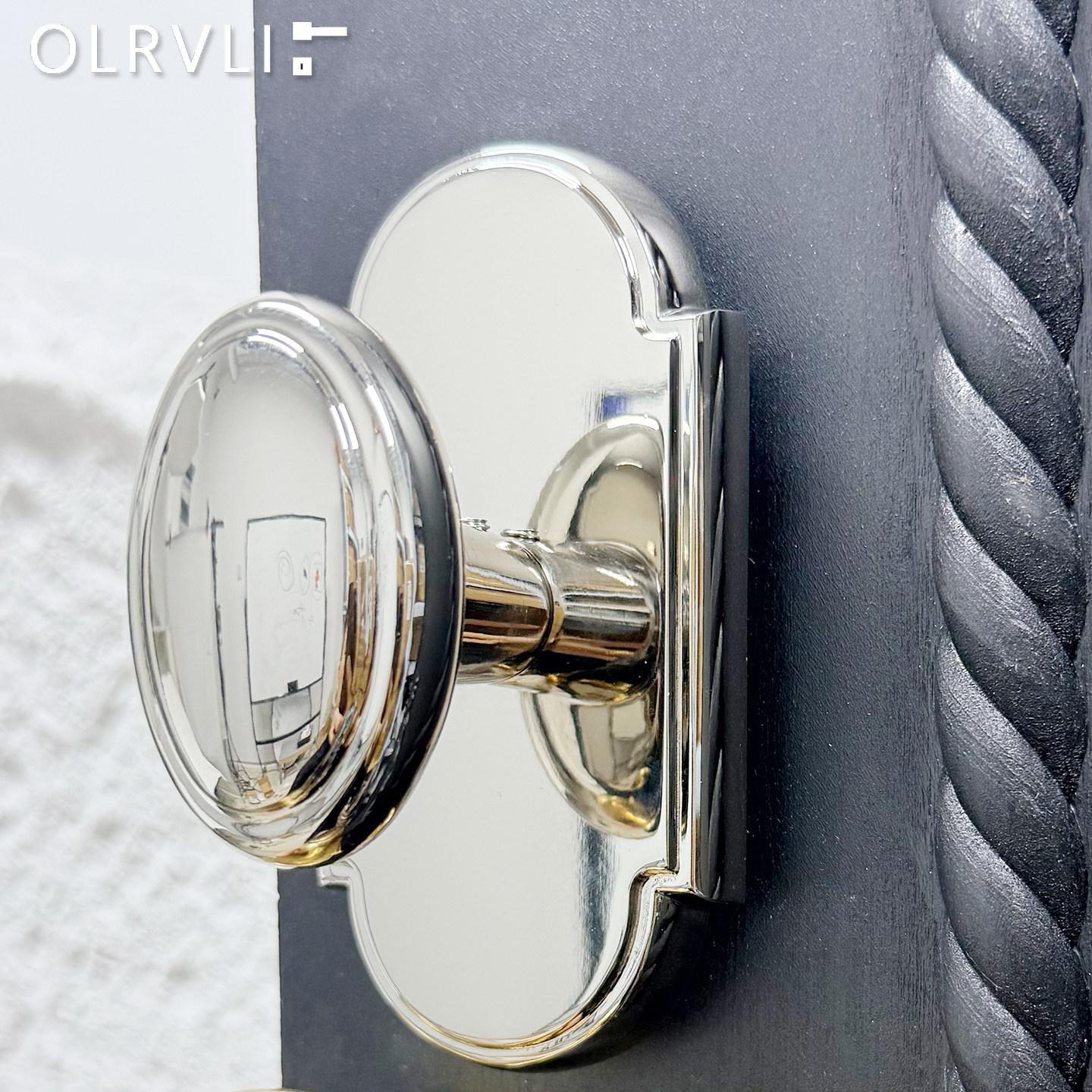 앤틱 프랜치 방문 2컬러 실버 구리 손잡이 황동 니켈 니켈실버 양문 가짜 40mm-50mm 왼쪽 - 상세 이미지 5