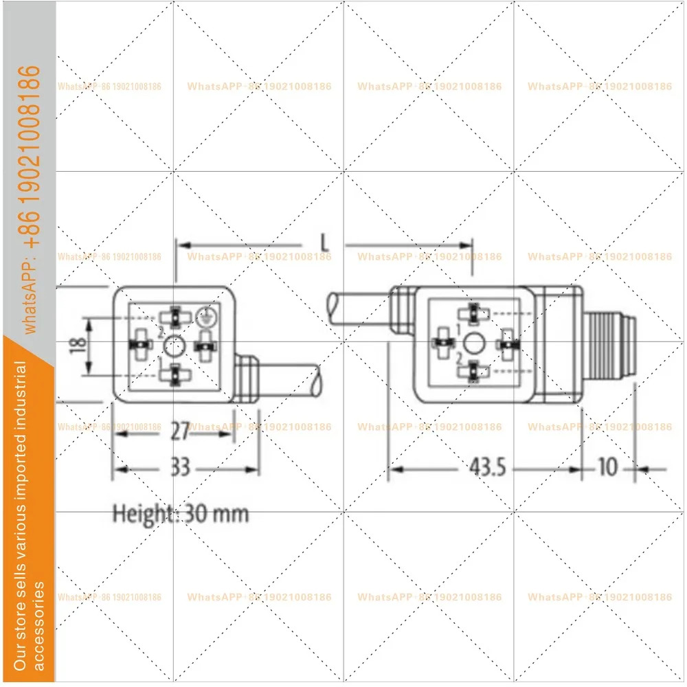 7000-41601-636000 서프레서 LED 타입 A 18mm M12 테일 인렛 2m 새