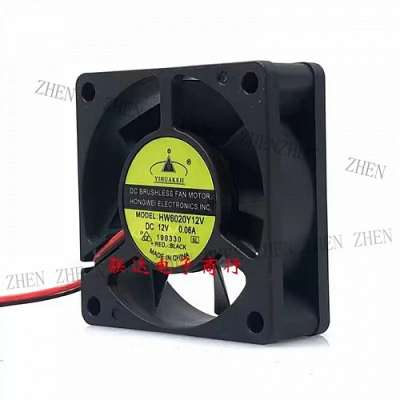 YIHUAKBJI HW6020Y12V 6CM 12V 0.06A 2선식 냉각팬Y