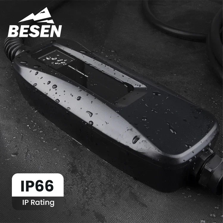BESEN 8.8kW 휴대타입 1 EV 충전기 단상 AC 충전 LCD 화면 탑재 32A 출력 전류 전기차용