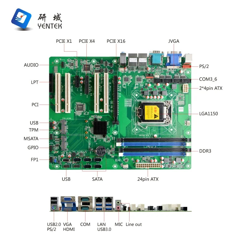 X86 마더보드 H87 LGA1150 4 DDR3 5 SATA3.0 VGA 2 HD LAN 6 RS232 COM 14 USB PCIEx16 X4 X1 산업마더보드