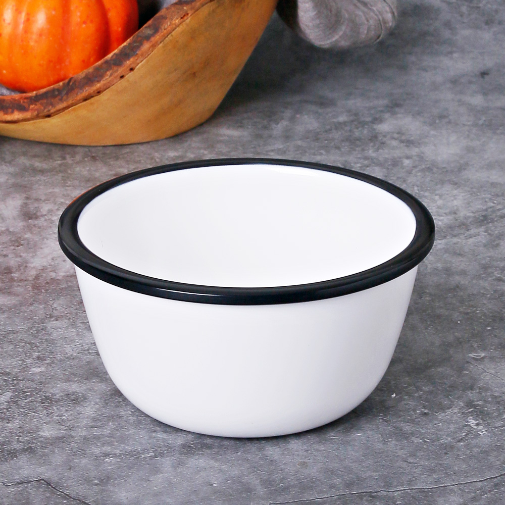 법랑 멜라민 케이크 디저트 빵 브레드 뷔페 대형 큰 샐러드 접시 12.9cm, M2347 원형볼 - 상품 이미지