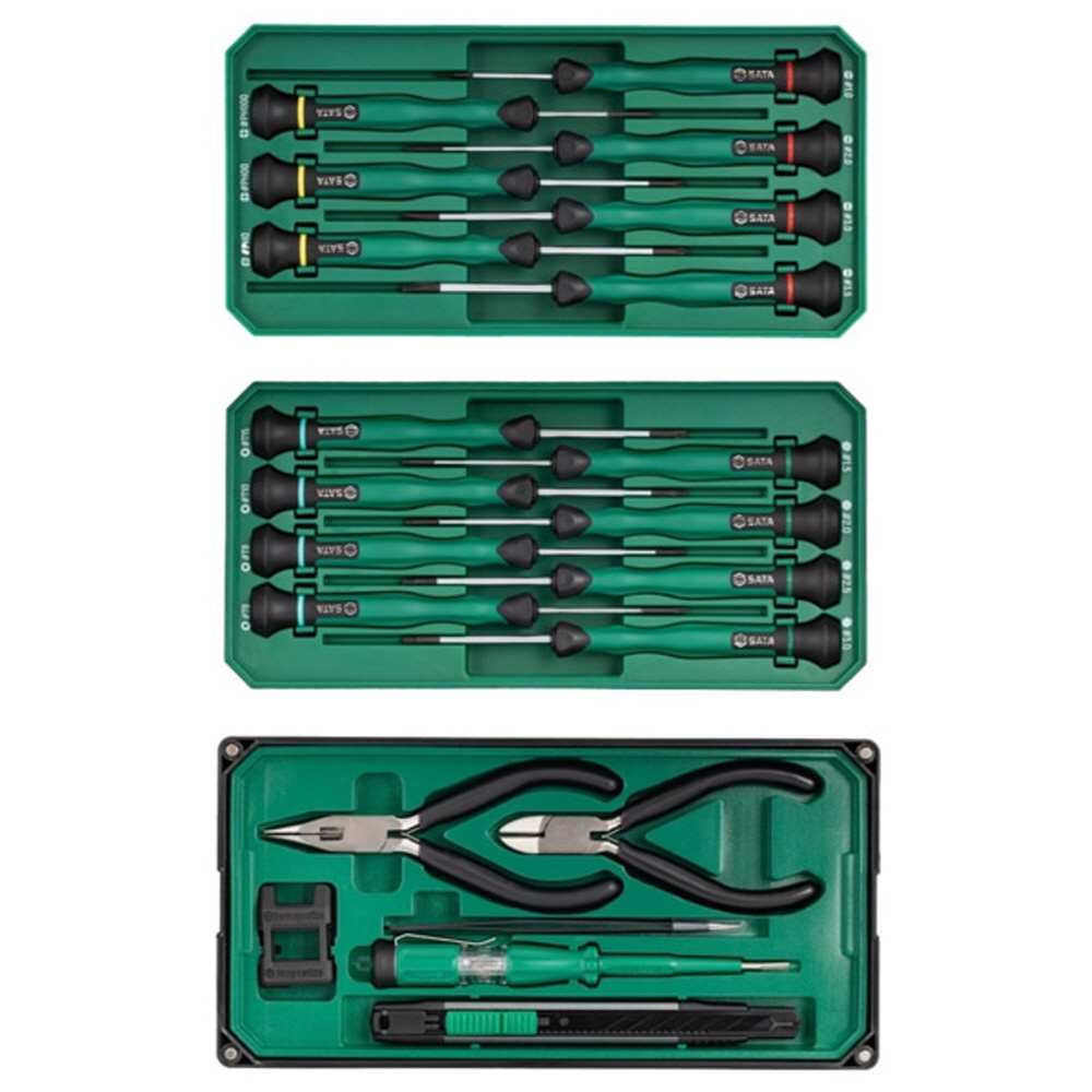 사타 SATA 정밀 전자공구 세트 21PCS 09322 일자 십자 시계드라이버 - 상세 이미지 4